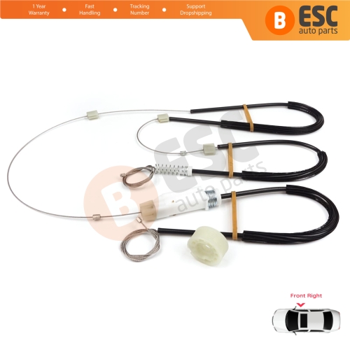 Power Window Regulator Repair Kit Front Right Door for VW CC Passat CC 357 358 2008-2017 4-Door Comfort Coupe Sedan 3C8837462