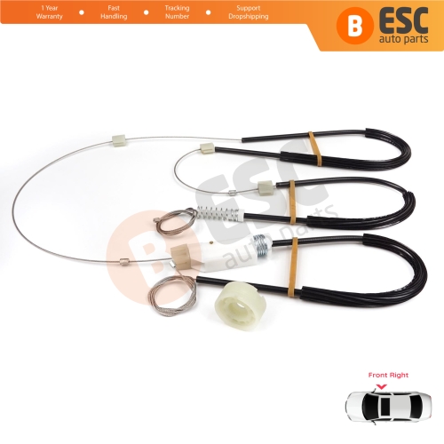 Power Window Regulator Repair Kit Front Right Door for VW CC Passat CC 357 358 2008-2017 4-Door Comfort Coupe Sedan 3C8837462