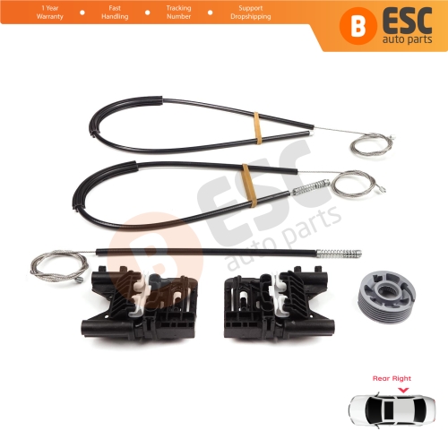 Power Window Regulator Repair Kit Rear Right Door for Land Rover Range Rover Sport MK2 L494 2013-2022 LR078870