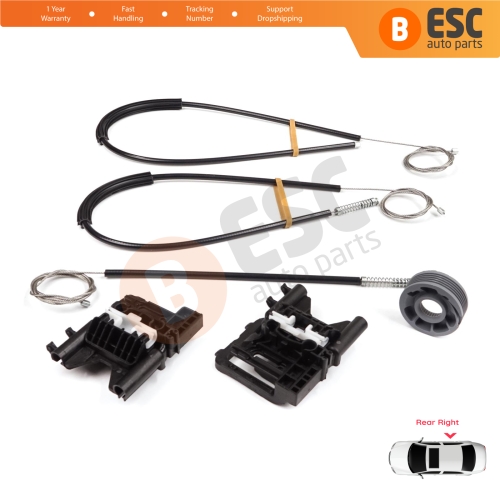 Power Window Regulator Repair Kit Rear Right Door for Land Rover Range Rover Sport MK2 L494 2013-2022 LR078870
