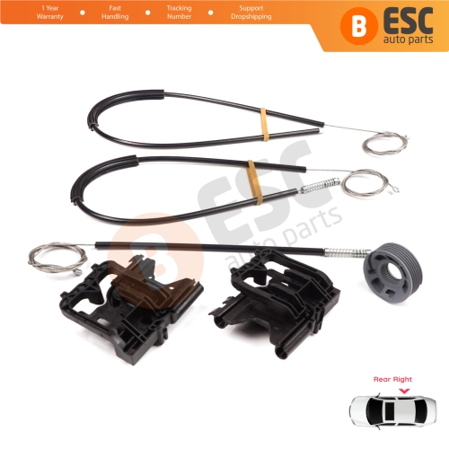 Power Window Regulator Repair Kit Rear Right Door for Land Rover Range Rover Sport MK2 L494 2013-2022 LR078870