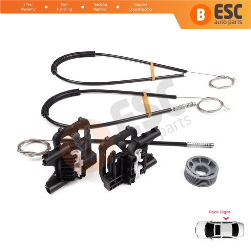 Power Window Regulator Repair Kit Rear Right Door for Land Rover Range Rover Sport MK2 L494 2013-2022 LR078870