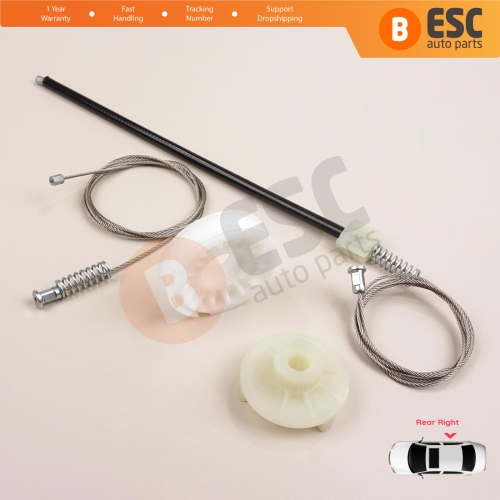 Window Regulator Repair Set Rear Right Door for BMW X3 MK2 F25 2010-2014 Pre-Facelift 51357267104