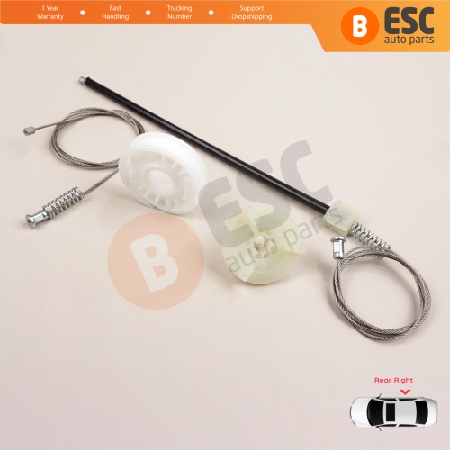 Window Regulator Repair Set Rear Right Door for BMW X3 MK2 F25 2010-2014 Pre-Facelift 51357267104