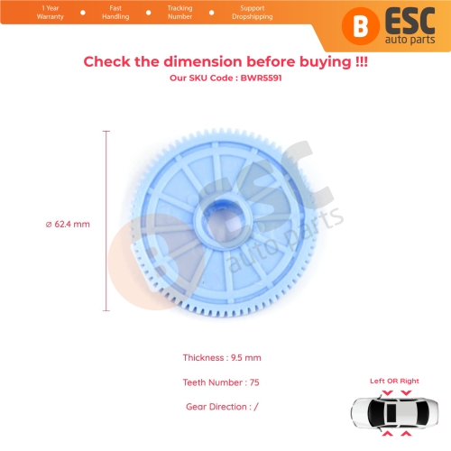 Window Regulator Motor Cog Repair Gear Pulley for Fiat Linea 323 110 2007-2018 51892560 51892561