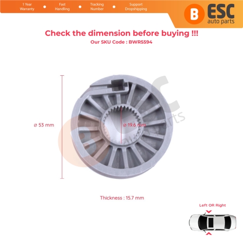 Window Regulator Repair Cable Roll Gear Reel Wheel Pulley for Mitsubishi Colt CZC Cabriolet RG 2006-2009 98031403