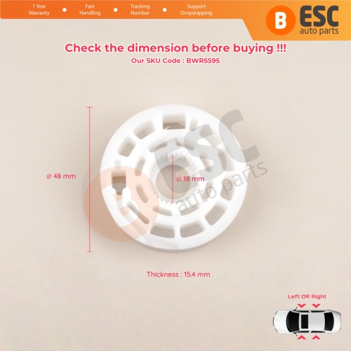Window Regulator Repair Cable Roll Gear Reel Wheel Pulley for Mitsubishi Carisma DA 1995-2006 4/5 Door