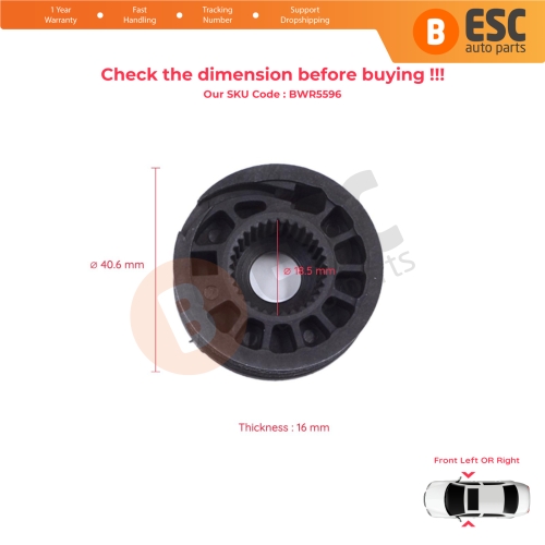 Window Regulator Repair Cable Roll Gear Reel Wheel Pulley Front Door for VW Golf MK7 5G 2012-2021 4/5 Door 5G4837461 5G4837462