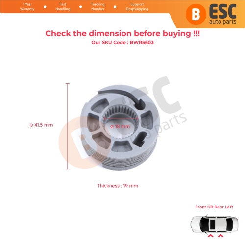 Window Regulator Repair Cable Roll Gear Reel Wheel Pulley Left Door for Land Rover Discovery MK5 L462 2017-On