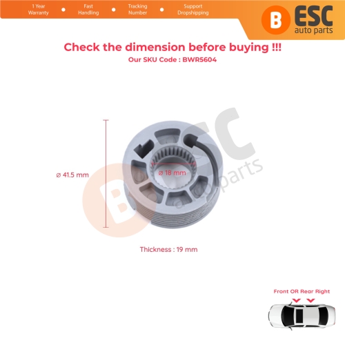 Window Regulator Repair Cable Roll Gear Reel Wheel Pulley Right Door for Land Rover Discovery MK5 L462 2017-On