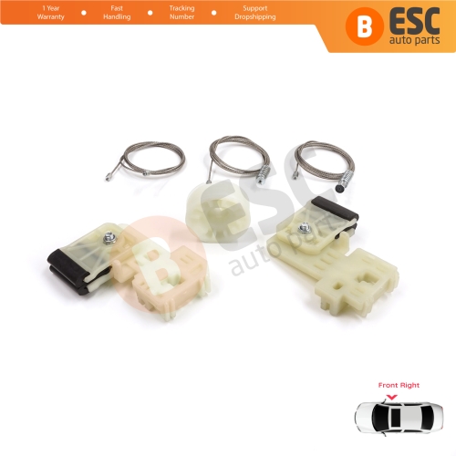 Window Regulator Repair Set Front Right for Hyundai Elantra MD Sonata YF 2010-2016 4-Door Sedan 82481-3Y010