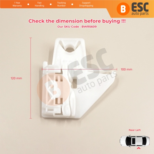 Power Window Regulator Repair Clips Rear Left for Skoda Octavia MK2 A5 1Z3 1Z5 2004-2013 4/5-Door 1Z0839655