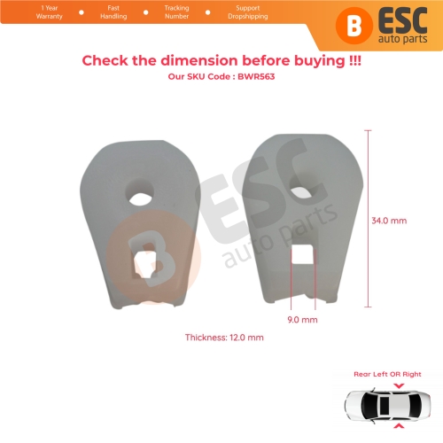 2 Pieces Window Regulator Clips Rear Left OR Right for Renault Megane MK2 EM0/1 2002-2009 CC Cabriolet Convertible