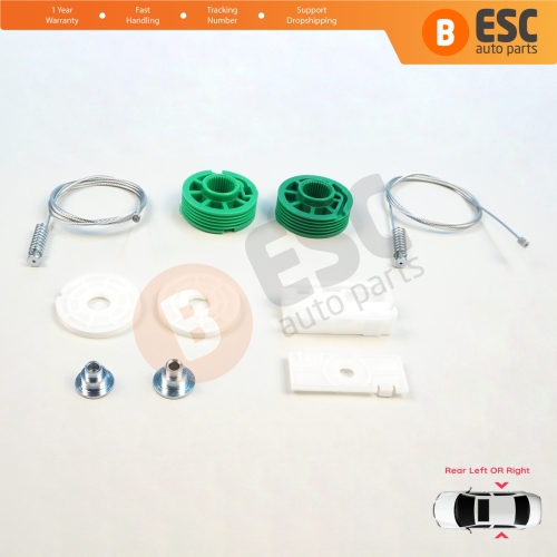Window Regulator Repair Set Rear Left or Right for Mercedes S CL Class C140 W140 1992-1999 Coupe CL420 CL500 CL 600