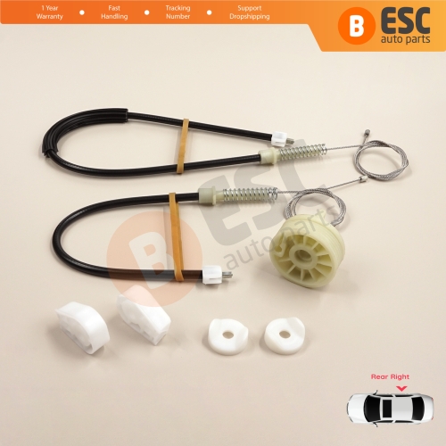 Power Window Regulator Repair Set Rear Right for Renault Megane MK2 EM0/1 2002-2009 CC Cabriolet Convertible 8201010932