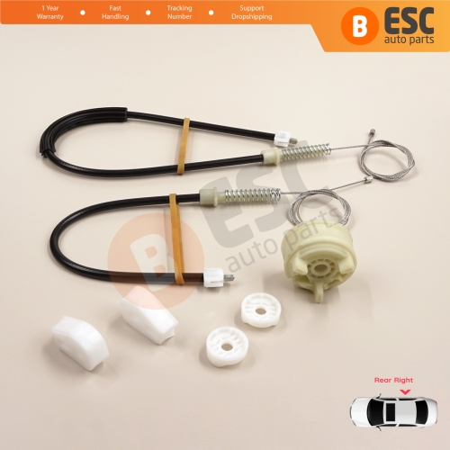 Power Window Regulator Repair Set Rear Right for Renault Megane MK2 EM0/1 2002-2009 CC Cabriolet Convertible 8201010932