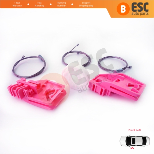 Power Window Regulator Repair Set Front Left for Skoda Octavia MK2 A5 1Z3 1Z5 2004-2013 4/5-Door 1Z1837461