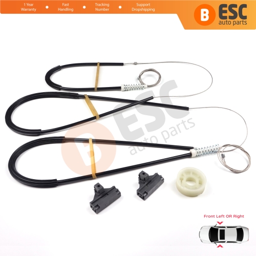 Window Regulator Repair Kit Front Left or Right Door for VW Lupo 6E1 6X1 Seat Arosa 6H1 1998-2005 3- Door Hatchback 6X0837461 6X0837462