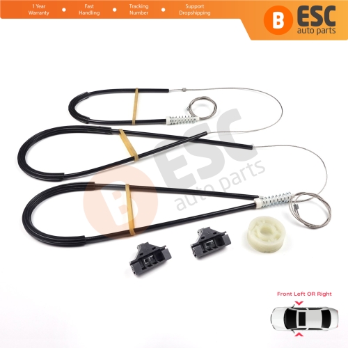 Window Regulator Repair Kit Front Left or Right Door for VW Lupo 6E1 6X1 Seat Arosa 6H1 1998-2005 3- Door Hatchback 6X0837461 6X0837462