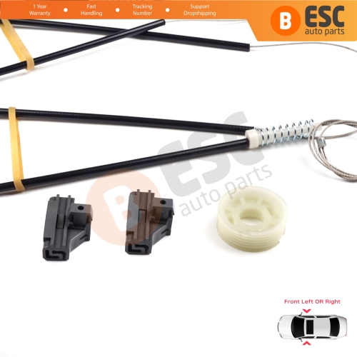 Window Regulator Repair Kit Front Left or Right Door for VW Lupo 6E1 6X1 Seat Arosa 6H1 1998-2005 3- Door Hatchback 6X0837461 6X0837462