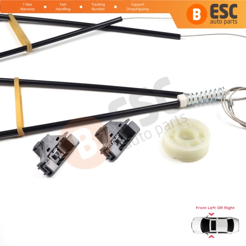 Window Regulator Repair Kit Front Left or Right Door for VW Lupo 6E1 6X1 Seat Arosa 6H1 1998-2005 3- Door Hatchback 6X0837461 6X0837462