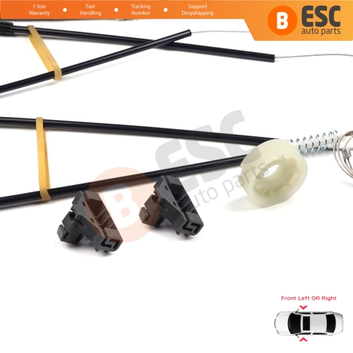 Window Regulator Repair Kit Front Left or Right Door for VW Lupo 6E1 6X1 Seat Arosa 6H1 1998-2005 3- Door Hatchback 6X0837461 6X0837462