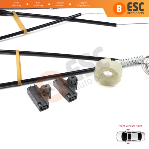 Window Regulator Repair Kit Front Left or Right Door for VW Lupo 6E1 6X1 Seat Arosa 6H1 1998-2005 3- Door Hatchback 6X0837461 6X0837462