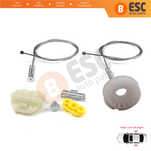 Power Window Regulator Repair Set Rear Left or Right for Opel Vauxhall Zafira A MK1 T98 F75 1999-2005 MPV 90579539 90579540