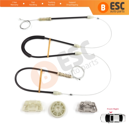 Power Window Regulator Repair Set Front Right Door for Chrysler 300 2005-2010 Dodge Charger LX 2006-2010 Magnum 2005-2008 5065474AE