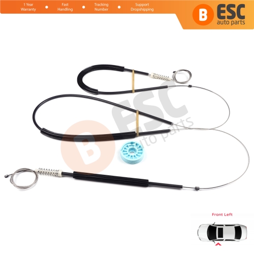 Power Window Regulator Repair Set Front Left for Audi Q7 MK1 4L 4LB 2006-2015 5-Door SUV 4L0837461