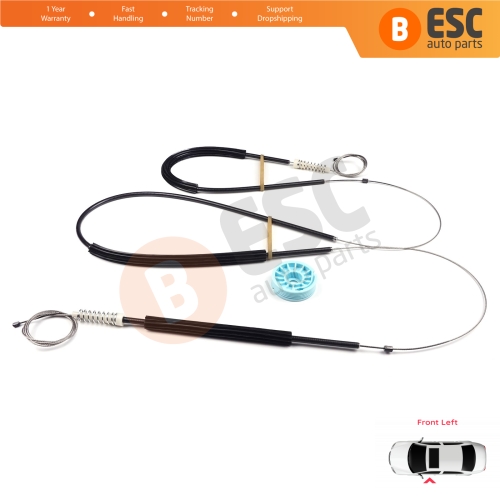 Power Window Regulator Repair Set Front Left for Audi Q7 MK1 4L 4LB 2006-2015 5-Door SUV 4L0837461