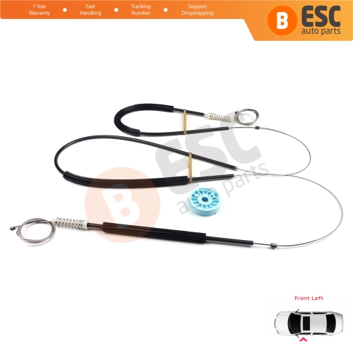 Power Window Regulator Repair Set Front Left for Audi Q7 MK1 4L 4LB 2006-2015 5-Door SUV 4L0837461