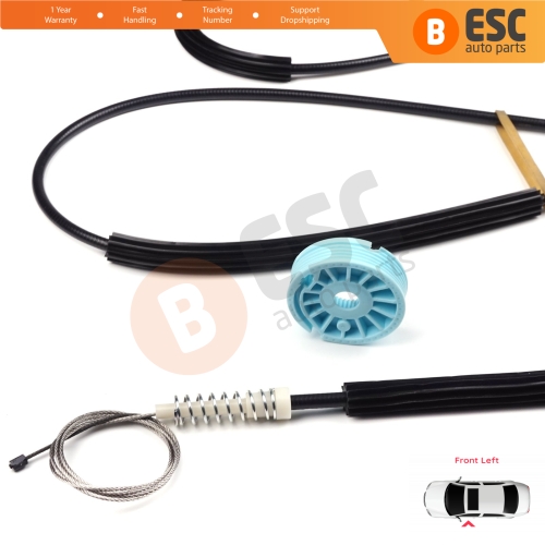 Power Window Regulator Repair Set Front Left for Audi Q7 MK1 4L 4LB 2006-2015 5-Door SUV 4L0837461