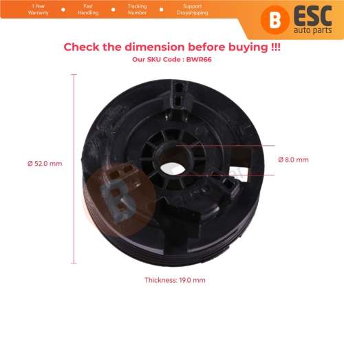 Window Regulator Repair Cable Roll Gear Reel Wheel Pulley Left Door for Renault Megane 2 Peugeot 206 Opel Meriva Citroen C3 8201010926