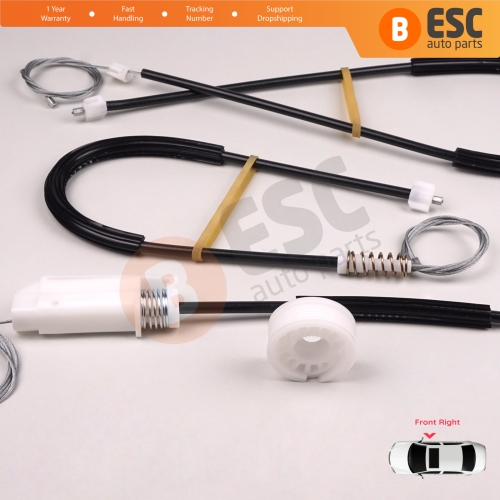 Power Window Regulator Repair Set Front Right Door for VW New Beetle 1Y7 2-Door Cabriolet Convertible CC 2003-2010 1Y0837462