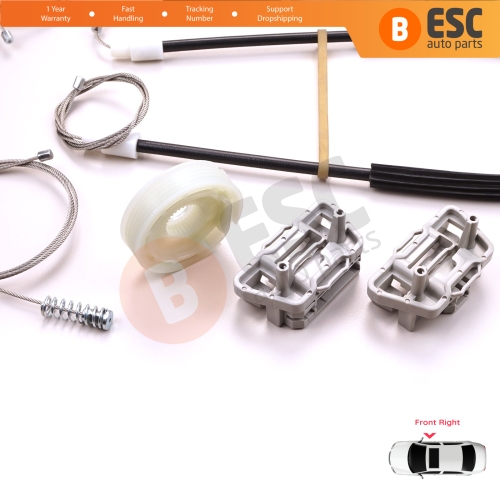 Power Window Regulator Repair Set Front Right for Jaguar X Type X400 2001-2009 4/5 Door C2S51553