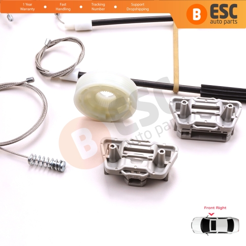 Power Window Regulator Repair Set Front Right for Jaguar X Type X400 2001-2009 4/5 Door C2S51553