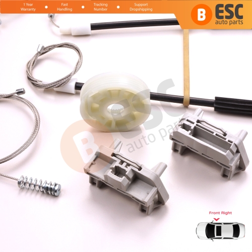 Power Window Regulator Repair Set Front Right for Jaguar X Type X400 2001-2009 4/5 Door C2S51553