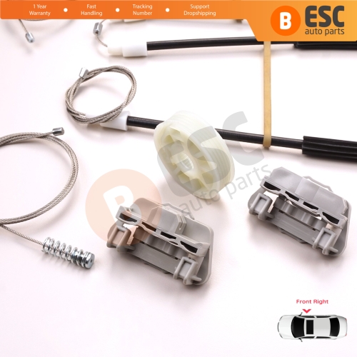 Power Window Regulator Repair Set Front Right for Jaguar X Type X400 2001-2009 4/5 Door C2S51553