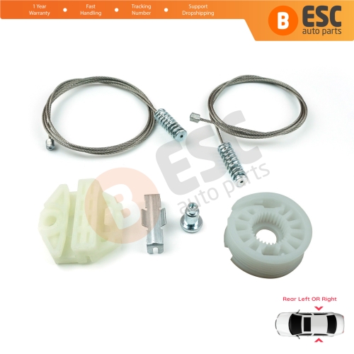 Window Regulator Repair Kit Rear Left or Right Door for Mercedes E-Class W210 S210 1995-2003 2107301646 2107301546