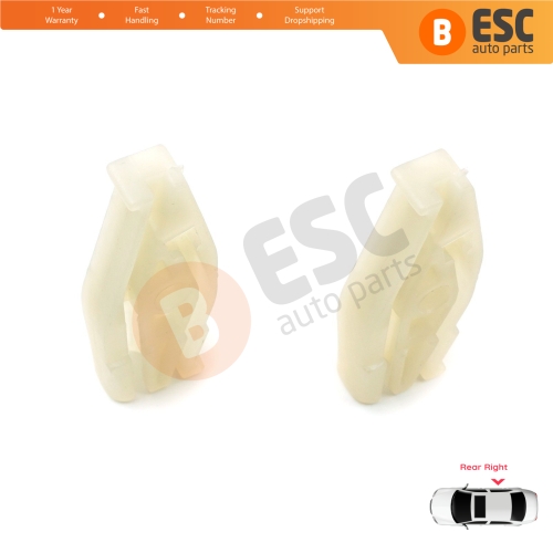 Rear Right Quarter Window Regulator Repair Clips for Renault Megane MK1 VW New Beetle 1Y7 Peugeot 206 2D 2-Door CC Coupe Cabrio