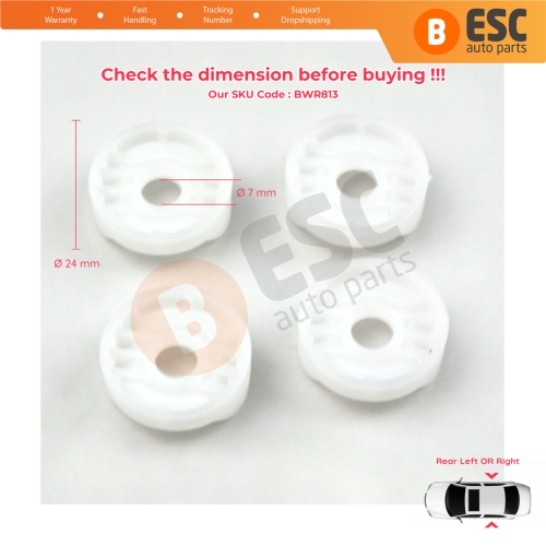 Rear Quarter Window Regulator Repair Clips for Renault Megane MK1 VW New Beetle 1Y7 Peugeot 206 2D 2-Door CC Coupe Cabrio