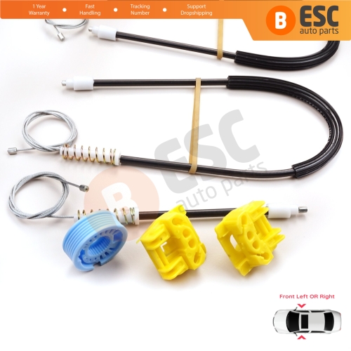 Power Window Regulator Repair Set Front Left or Right Door for Seat Ibiza MK3 6L1 Cordoba MK2 6L2 2002-2008 4/5-Door 6L4837461 6L4837462