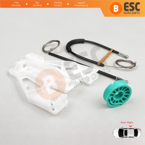 Power Window Regulator Repair Set Rear Right for Audi A4 S4 B8 8K 8KH 8K5 8K2 2008-2015 4/5 Door 8K0839462