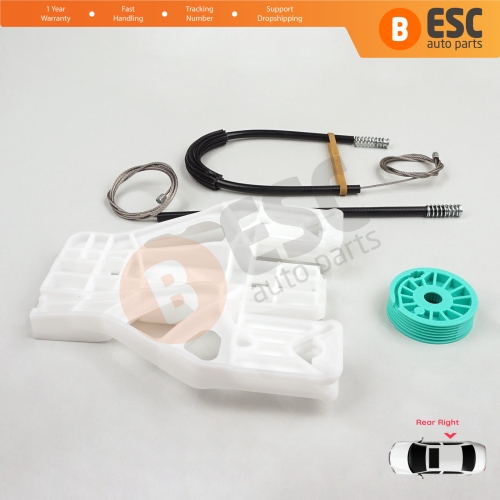 Power Window Regulator Repair Set Rear Right for Audi A4 S4 B8 8K 8KH 8K5 8K2 2008-2015 4/5 Door 8K0839462