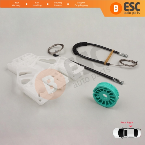 Power Window Regulator Repair Set Rear Right for Audi A4 S4 B8 8K 8KH 8K5 8K2 2008-2015 4/5 Door 8K0839462