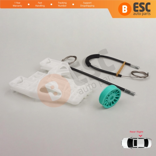 Power Window Regulator Repair Set Rear Right for Audi A4 S4 B8 8K 8KH 8K5 8K2 2008-2015 4/5 Door 8K0839462