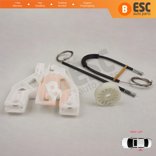 Power Window Regulator Repair Set Rear Left for Audi A4 S4 B8 8K 8KH 8K5 8K2 2008-2015 4/5 Door 8K0839461