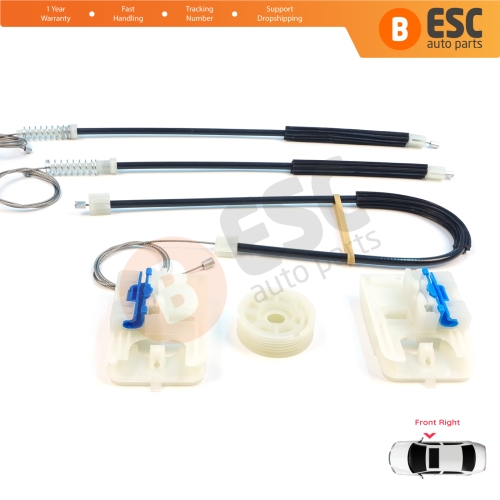  Window Regulator Repair Kit Front Right for Vauxhall Opel Astra J P10 MK6 2009-2016 4/5 Door 13350759
