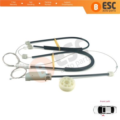 Window Regulator Repair Kit Left for Audi TT MK2 8J3 8J9 2006-2014 2-Door Coupe Convertible 8J0837461